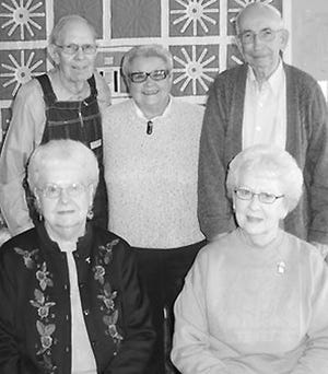 Among board members of the Galva Senior Citizens Center are (front, from left) Susan Bridson and Henrietta Todd; (back, from left) Harold Smith, Carolyn Ossian, board chairman and center director, and DeRollo Kelly. Absent were Evie Hier, treasurer; Helen Anderson, secretary; Barb and Denzil Thuline and Charlotte Falk.