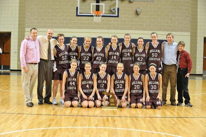 The Holland Christian girls basketball team won the Class B regional championship Thursday night with a 48-43 win over South Christian.