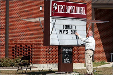 A church official on Thursday after a prayer service was held Wednesday night to remember 10 people killed by a gunman.