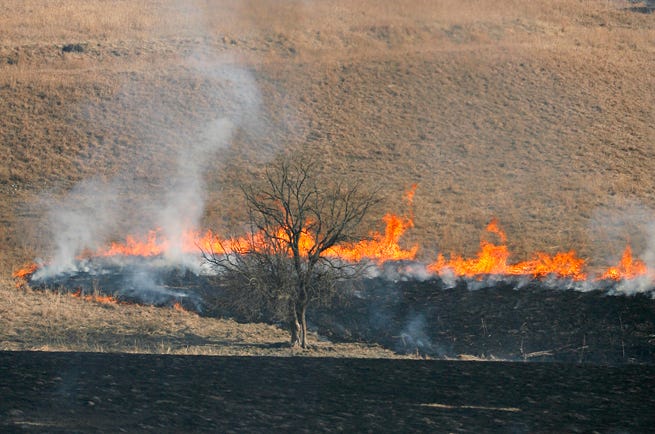 Grassfires kept Shawnee County crews busy Sunday morning.