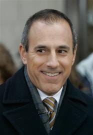 In this Jan. 17, 2008 file photo, co-host Matt Lauer, of the NBC "Today" television program, is shown in New York's Rockefeller Center.