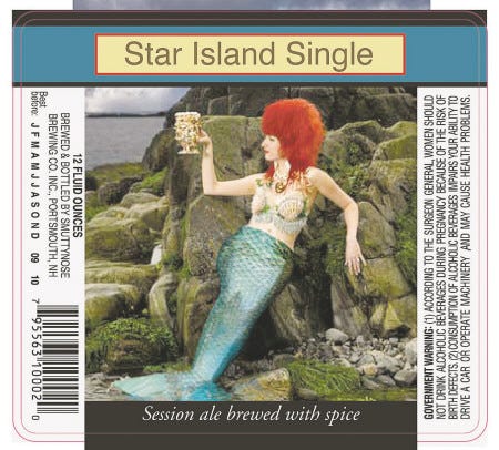 The model for the the Star Island Single beer label was a woman designer Joanne Francis and Smuttynose owner Peter Egelston met in San Diego.
