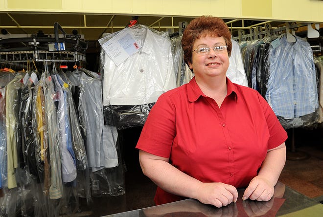 Christine Hauck has worked at Sanitary Cleaners in Freeport for 32 years and has been plant manager for 17 years.