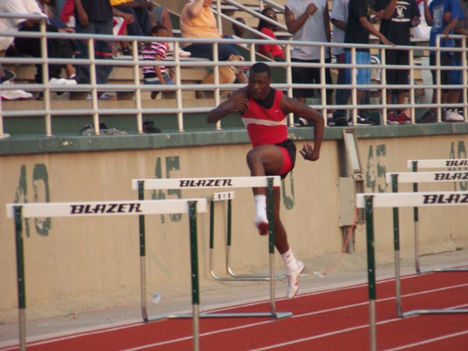 Titus Howard in the 300-meter hurdles finished first place in the Green Devil Relays.