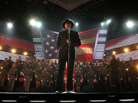 Trace Adkins and the West Point Cadet Glee Club perform at the 44th Annual Academy of Country Music Awards in Las Vegas Sunday night.