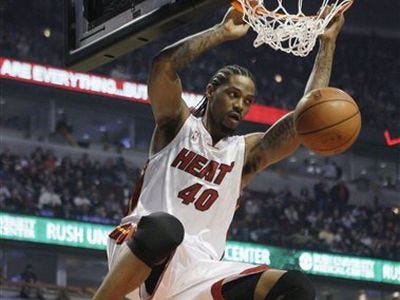 Udonis Haslem had started all 75 games for the Heat this season.