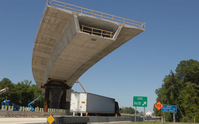 DON BURK/The Times-UnionA new flyover ramp is being built near Jacksonville International Airport to get motorists from Interstate 95 to Florida 9A in a safer, more efficient way.