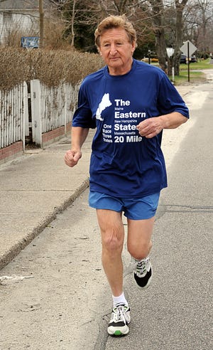 72-year-old runner Harry Carter of Blackstone is tuning up for the Boston Marathon.