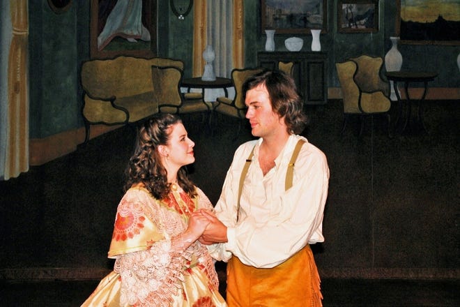Keely Williams and Charles Johnson appear in the 19th-century comedy "Our American Cousin" at UNCW.