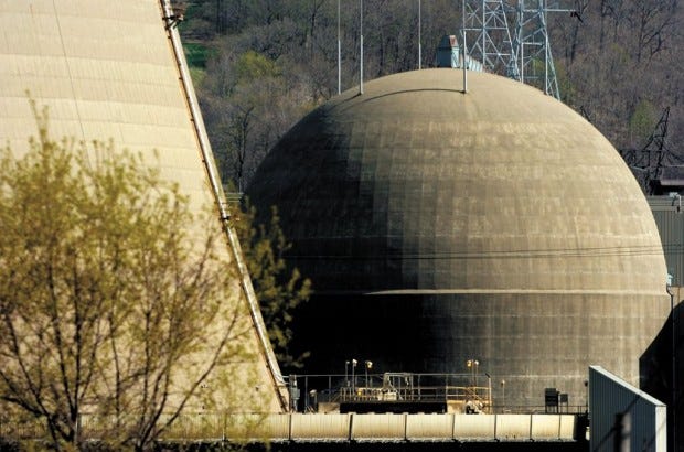 The Times/KEVIN LORENZI A hole was found in the steel lining of a containment building at the FirstEnergy nuclear plant in Shippingport on Thursday.