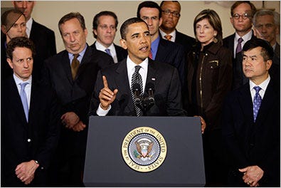 President Obama, with members of his auto industry task force, spoke about the Chrysler agreement on Thursday.