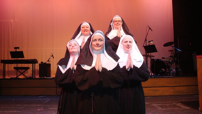 “Nunsense” begins when the Little Sisters of Hoboken discover that their cook, Sister Julia, Child of God, has accidentally poisoned 52 of the sisters, and they are in dire need of funds for the burials. They decide that the best way to raise the money is to put on a variety show, so they take over the school auditorium. Performing in this show, running May 8 and 9, 8 p.m. and Sunday, May 10, 2 p.m., are from left to right (front row) Katherine Joy, (middle row) Kathleen Comber and Kassandra Grant, (last row) Leita Real and Mary Beth Murphy. Tickets are $24 for adults, $22 for seniors and $18 for students. Group discounts available. They may be purchased through the Orpheum Theatre, Foxboro, 508-543- 2787 or through www.orpheum.org.