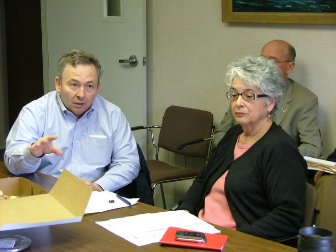 Mark Forest, Congressman William Delahunt’s chief of staff, met with selectmen, including Mary-Jo Avellar (right), last week to discuss the possibility that Provincetown might qualify for federal stimulus funding.