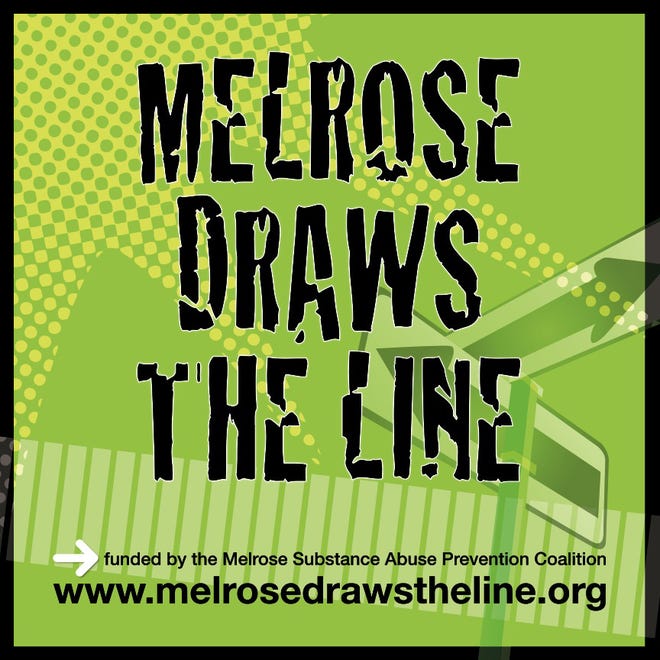The stickers for the ‘Melrose Rocks’ anti-opiate campaign still seen around the city will be replaced by these new ‘Melrose Draws the Line’ stickers, as the Melrose Substance Abuse Prevention Coalition aims to tackle the wider problem of alcohol and drug abuse.