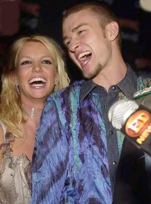 Britney Spears and Justin Timberlake as they were in 2001.