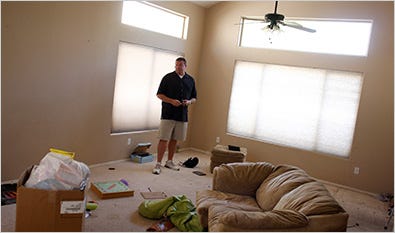 Working for investors, Lou Jarvis scouts foreclosed homes in Phoenix, a booming business.