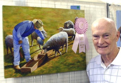 Baton Rouge artist Joe Lackie’s “Feed My Sheep” received “Best in Show” at The Art Guild of Gonzales’ Jambalaya Festival Art Exhibit and Sale in Gonzales City Hall Saturday.