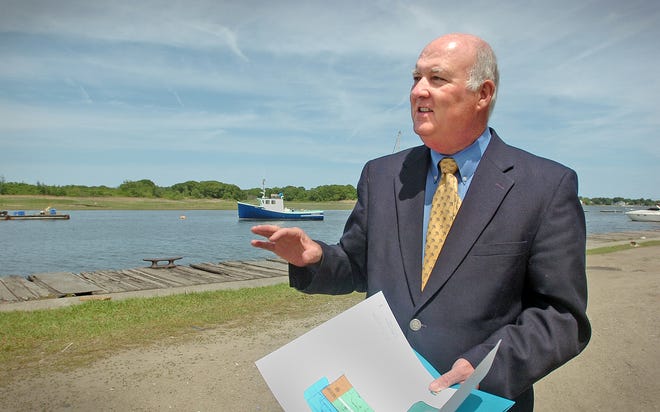 "The potential here is really wonderful," says Quincy Director of Recreation Barry Welch of the proposal for building a crew/kayak launch and small park on the land next to the Town River, behind the Tide Mill.