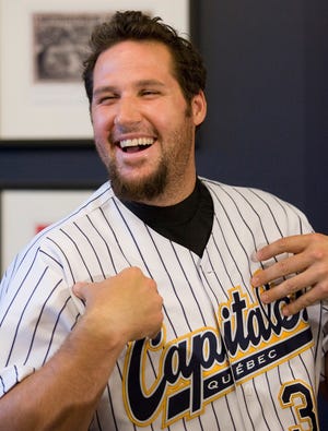 Former Cy Young Award winner Eric Gagne is pitching in the Can–Am League, trying to punch a ticket back to the majors.