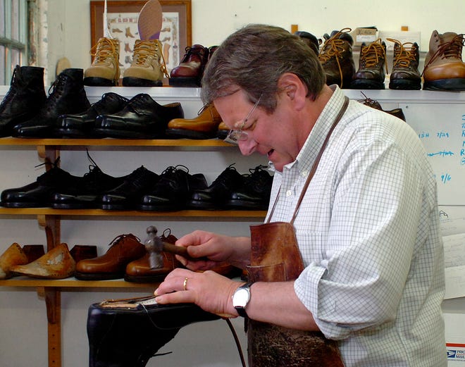 Tim Noonan uses traditional skills and the latest athletic footwear technology to handcraft custom shoes in his Warren, R.I., workshop.