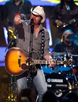 Toby Keith, shown during the CMT Music Awards in Nashville, Tenn., on June 16, will perform in Jacksonville on Sunday.