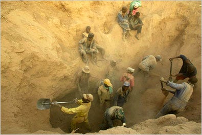 Miners in the Marange diamond fields in eastern Zimbabwe in 2006, the year the fields were discovered.