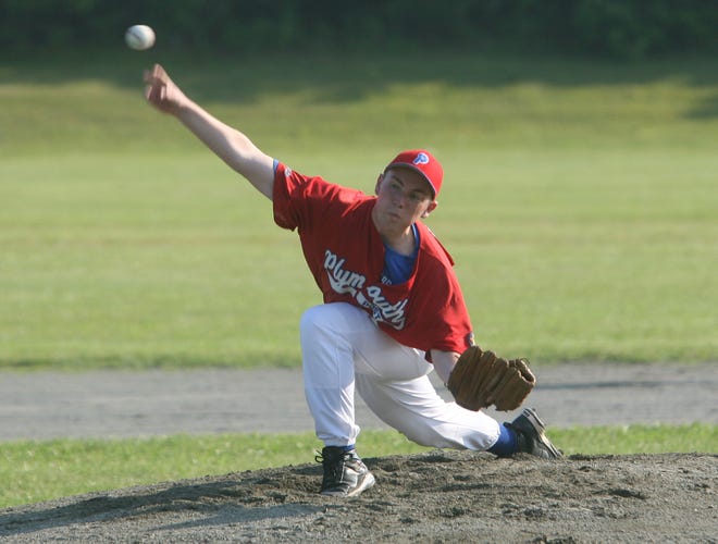 Plymouth Post 40 pitcher Mark Walls throws a pitch as Plymouth takes on Middleboro at Middleboro High School Monday.
