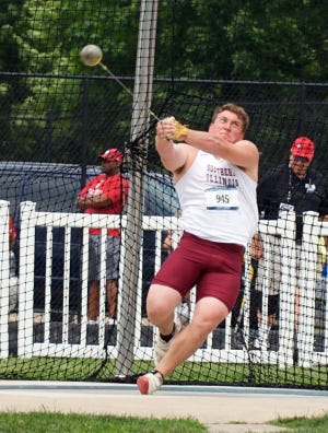 Joe Paradiso participates in the hammer throw this season for the SIU men’s track and field team.