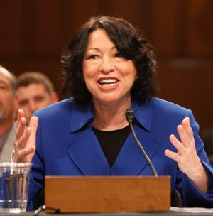 Supreme Court nominee Sonia Sotomayor delivers her opening statement on Capitol Hill in Washington on Monday, during her confirmation hearing befor the Senate Judiciary Committee.