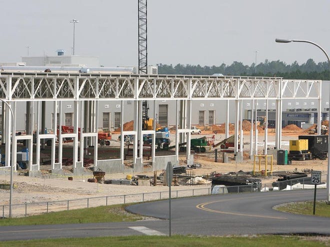 Construction work at the Mercedes Benz plant in Vance is a few weeks ahead of schedule.
