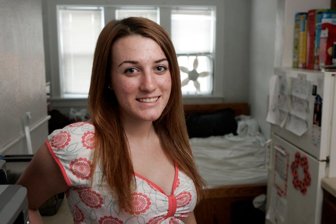 Resident Caitlyn Conner, 19, stands in her room Thursday, July 16, 2009, at MELD's Trinity house in Rockford.