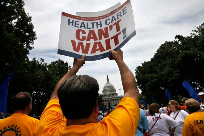 Gregory Quagliato of Jobstown, N.J., takes part in a health care reform 
rally June 25 in Washington.
AP PHOTO / JACQUELYN MARTIN