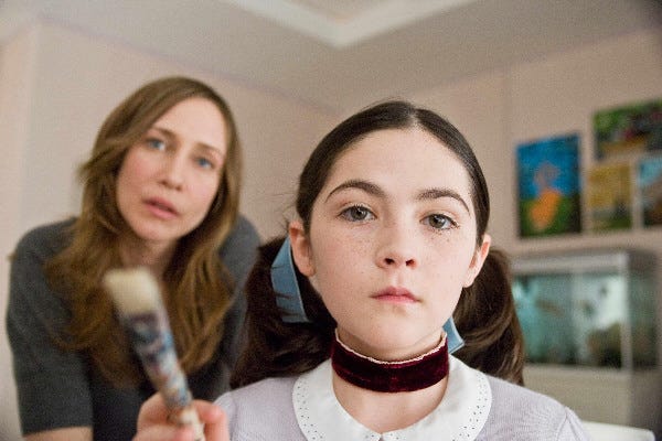 WARNER BROS.
A woman (Vera Farmiga) suspects there’s something evil about the girl she and her husband have adopted (Isabelle Fuhrman) in “Orphan.”
