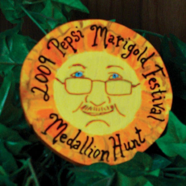 Photo provided by Bill Fleming
This year’s Marigold Festival Medallion depicts the late Mayor Dave Tebben.