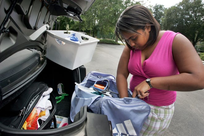 University of Florida student Jesenia Williams, 19, of Jacksonville, has spent the last week living out of her car and sleeping at a friend's place because her lease was up before her classes were finished.
