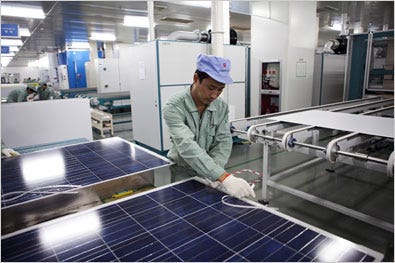 Suntech, China’s biggest solar panel maker, has reduced the price of panels sold in America to build market share.