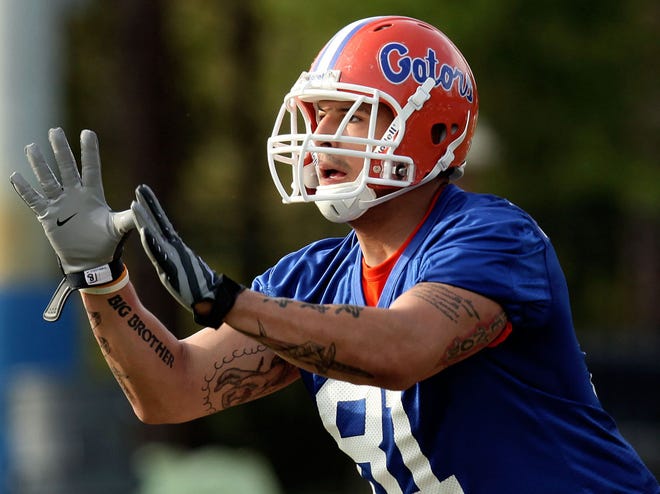 Junior Aaron Hernandez is likely the only scholarship tight end that will play this season, Coach Urban Meyer said.