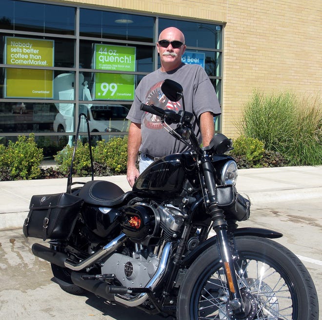 Doug Jones of Loves Park with his Harley-Davidson Sportster, which he plans to take to Springfield over Labor Day weekend.
