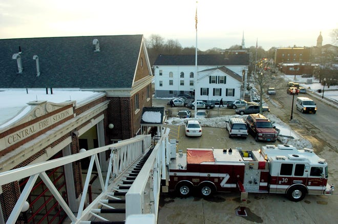 A new Middleboro ladder truck arrives at the Central fire station earlier this year.