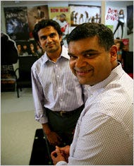 Nikhyl Singhal, right, SayNow’s chief executive, with Uttwal Singh, the chief technical officer.
