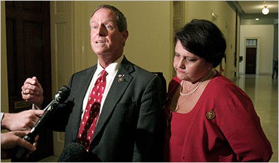 Representative Joe Wilson, with his wife, Roxanne, spoke to reporters on Capitol Hill on Tuesday, on a day the House voted to rebuke him for a shouted remark.