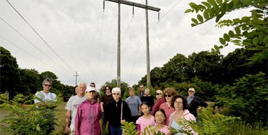 A group of concerned residents in Eastham cried foul over NStar’s plans to use hand-sprayed herbicides to control vegetation under power lines.