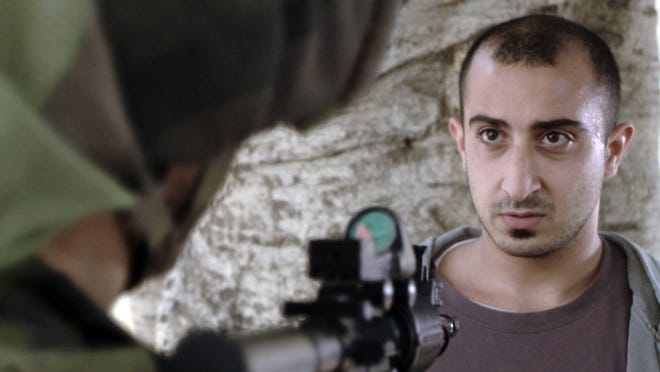 A Palestinian man plays a dangerous game with Israeli soldiers in the Israeli short film “Lashabiya,” being shown tonight at the Manhattan Short Film Festival at the Garde Arts Center in New London.