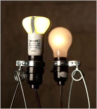Philips has developed an LED light bulb that uses one-sixth the energy of a standard 60-watt incandescent bulb.