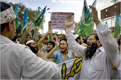 Supporters of the Islamic party Jamaat-e-Islami rallied in August against plans to expand the American embassy in Islamabad.