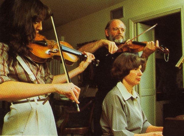 Antique violins and other stringed instruments from the collection of Gatorade lead inventor Robert Cade, top right, have been made available to University of Florida music students.