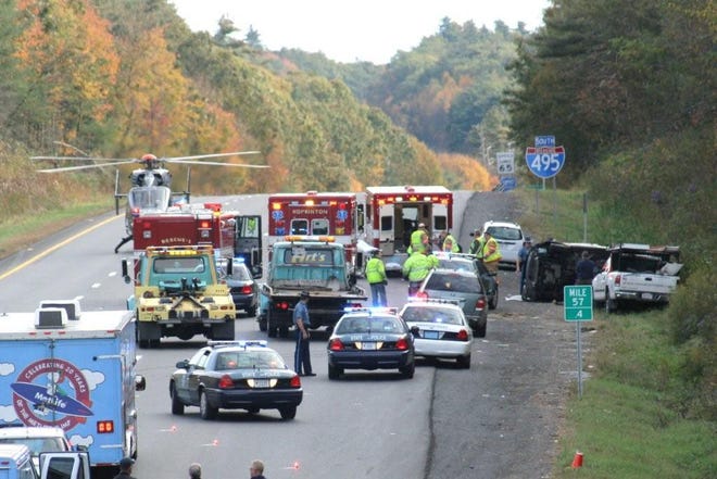 A serious accident shut down Interstate 495 in Hopkinton Monday afternoon.