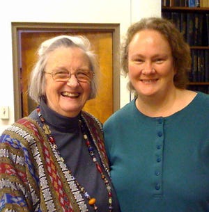 Julie England, right, with Elinor Ostrom who won the Nobel Prize in economics -- the only woman to do so.