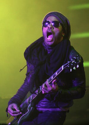 Lenny Kravitz performs at the Les Vieilles Charrues festival in Carhaix, western France, in July.