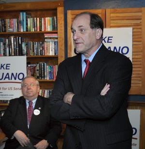 Congressman Mike Capuano speaks at Turtle Tavern on Main Street in Milford.